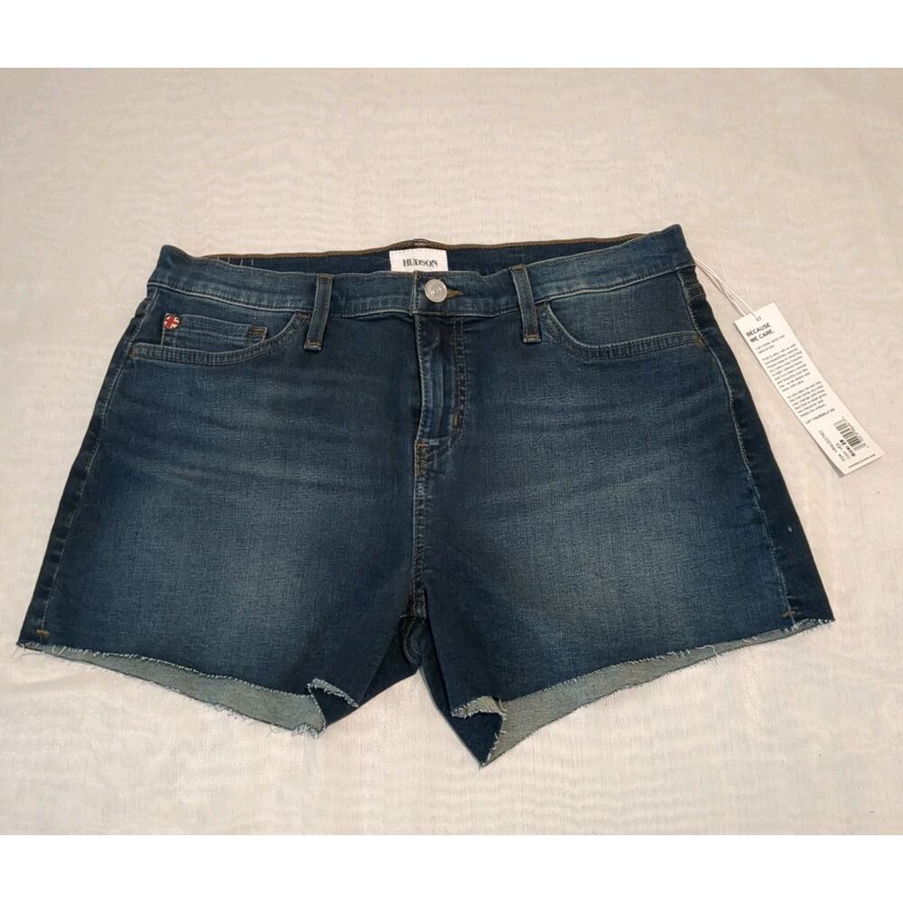 HUDSON Women's Size 28 Gracie Mid Rise Cut Off Denim Shorts Ves Blue NWT